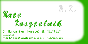 mate kosztelnik business card